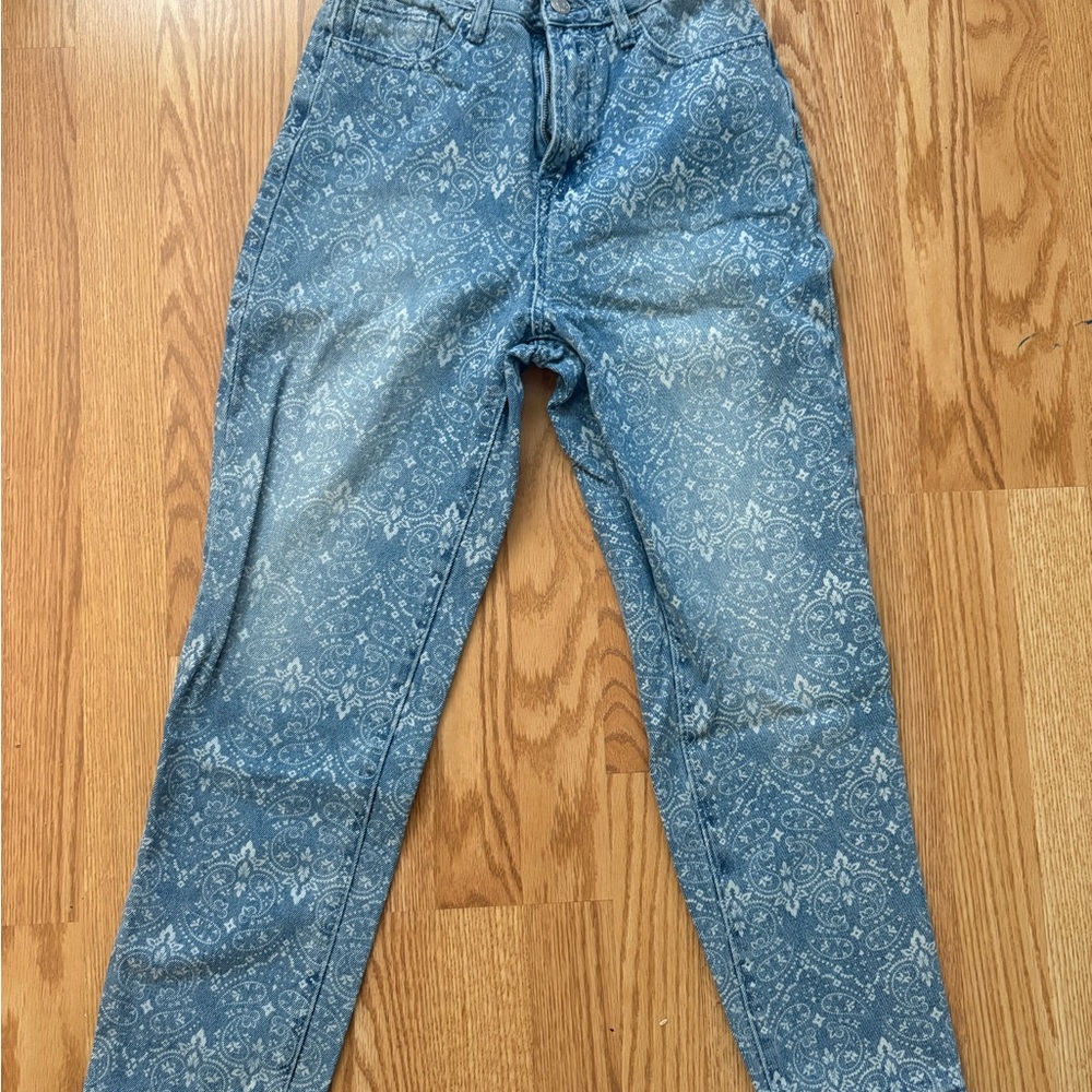 Women's Blue Patterned Jeans